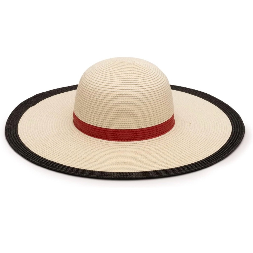 Genie By Eugenia Kim Cecily Hat One Size NWT Ivory/Black/Red
